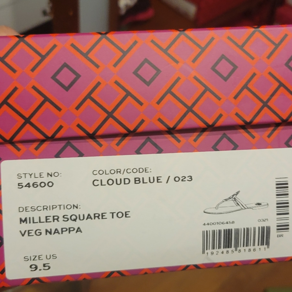 Tory Burch Miller Square Toe Sandal Cloud Blue - Picture 4 of 4